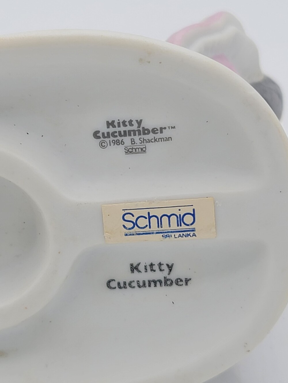 Kitty Cucumber Schmid 1986 B Shackman Cat Fish Bowl Figurine Collectible Vintage - Picture 8 of 9